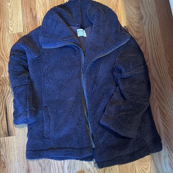 Free People Raya Cozy Coat in Chocolate Merlot - Picture 4 of 8